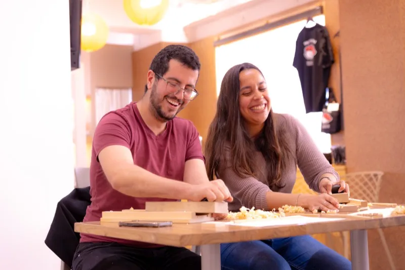 Chopstick Making Osaka - Couple Teamwork - Craft Experience